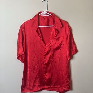 Men’s Red silk vsco shirt